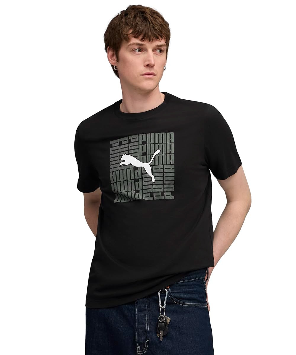 Puma Men's Polyester Solid Regular Fit T-Shirt (527894_Black Large